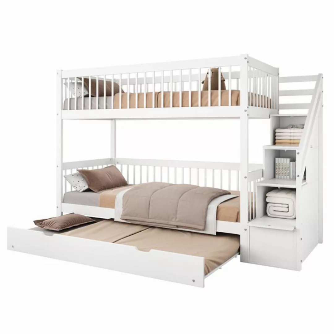 XDeer Etagenbett Etagenbett mit Rollbett, Kinderbett mit Leiterschrank und günstig online kaufen