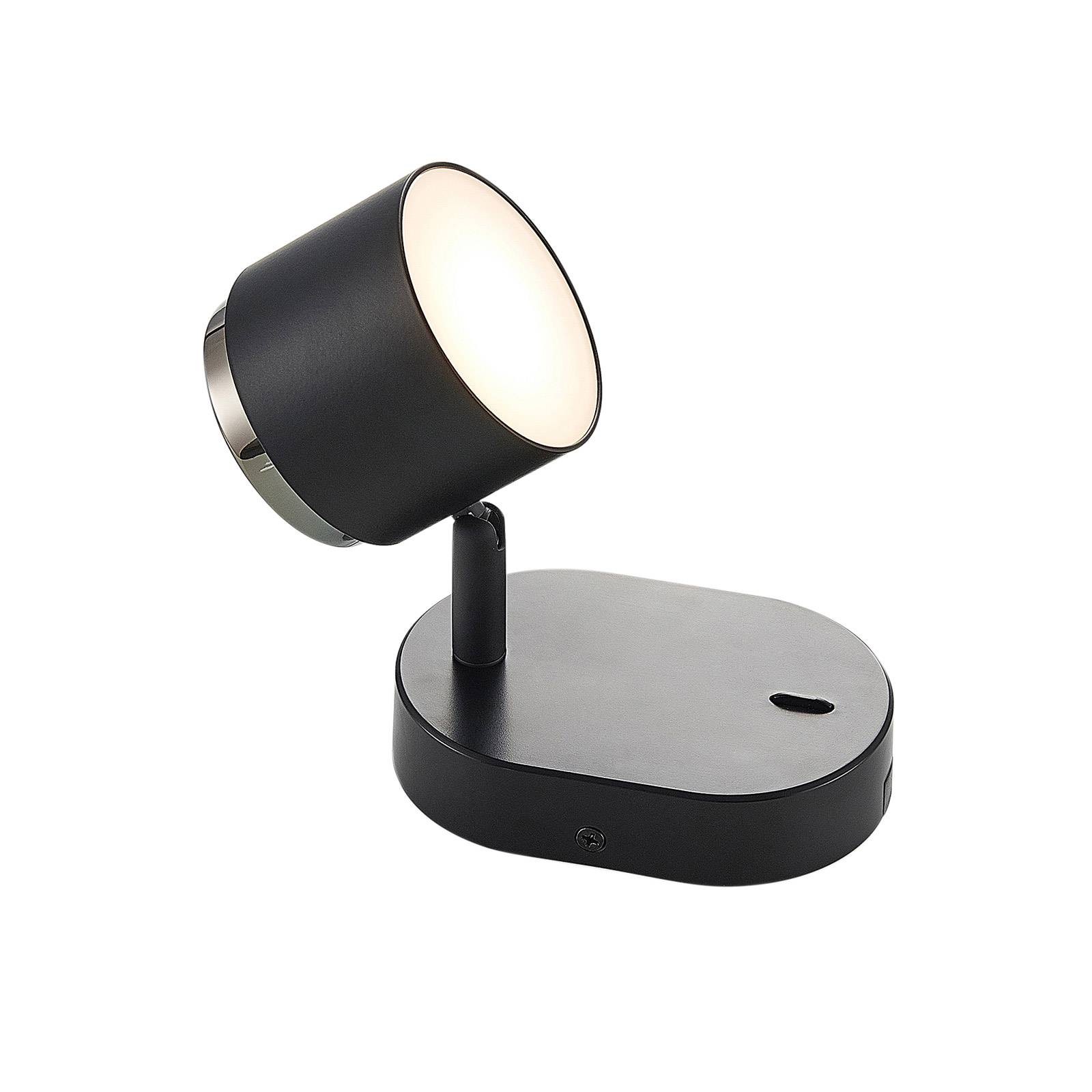 Lindby Marrie LED-Spot mit Schalter, schwarz günstig online kaufen