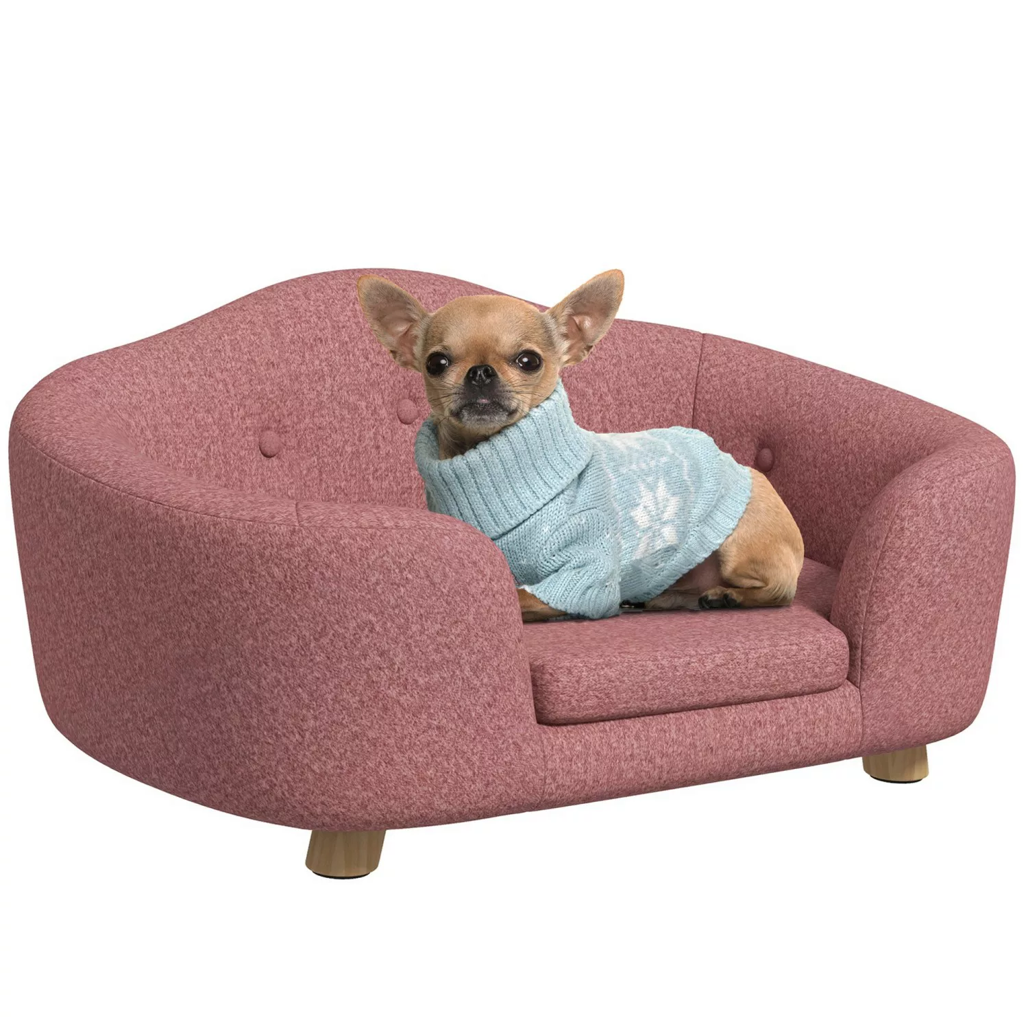 PawHut Hundebett rosa Polyester B/H/L: ca. 47x30x70 cm günstig online kaufen