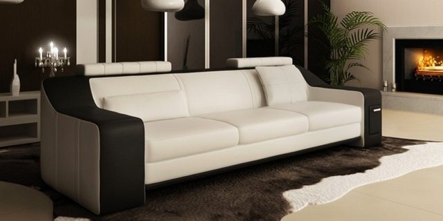 JVmoebel Sofa Ledersofa Set Sofa Couch Sitz Polster Garnitur Sofagarnitur 3 günstig online kaufen