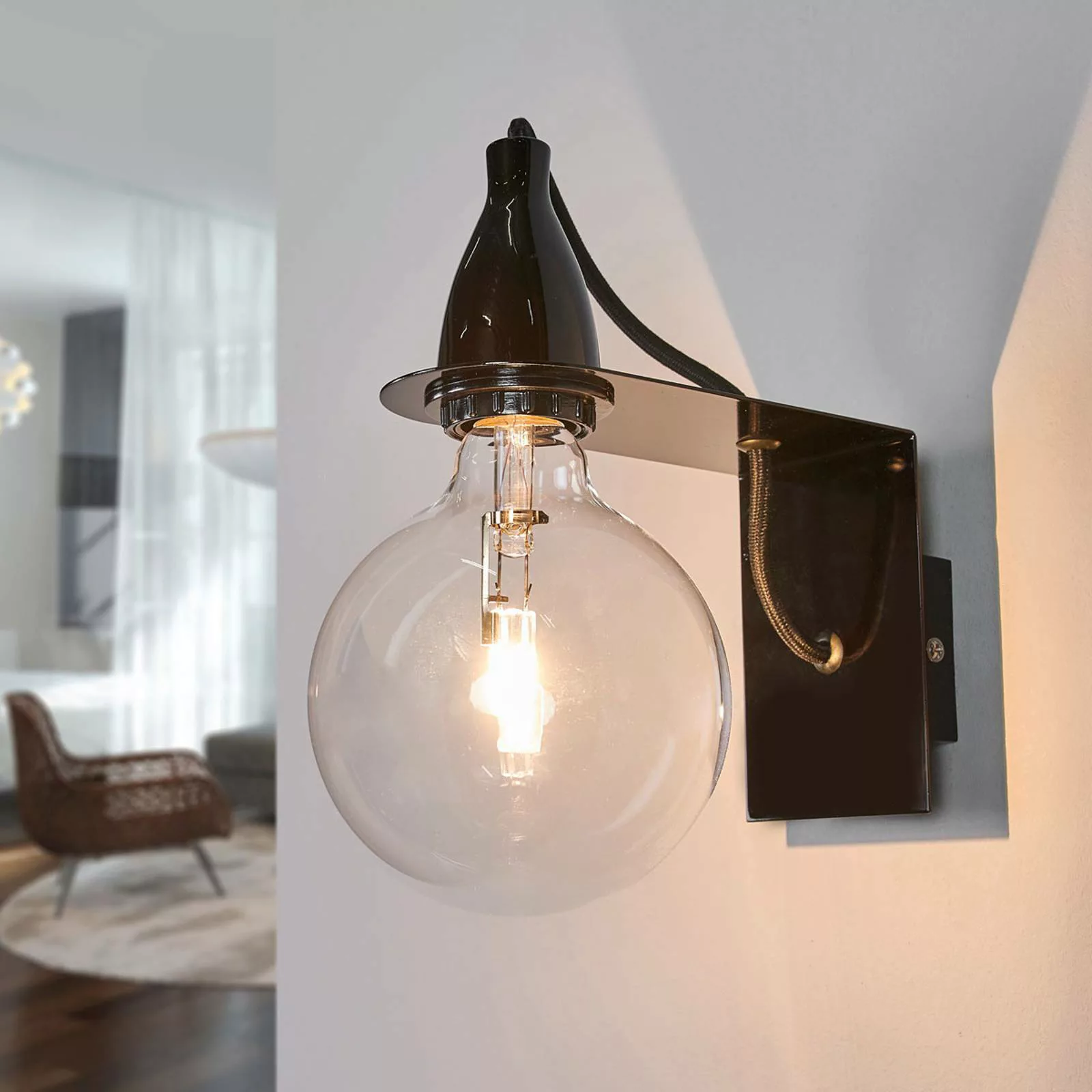 Schwarze Design-Wandlampe Minimal günstig online kaufen