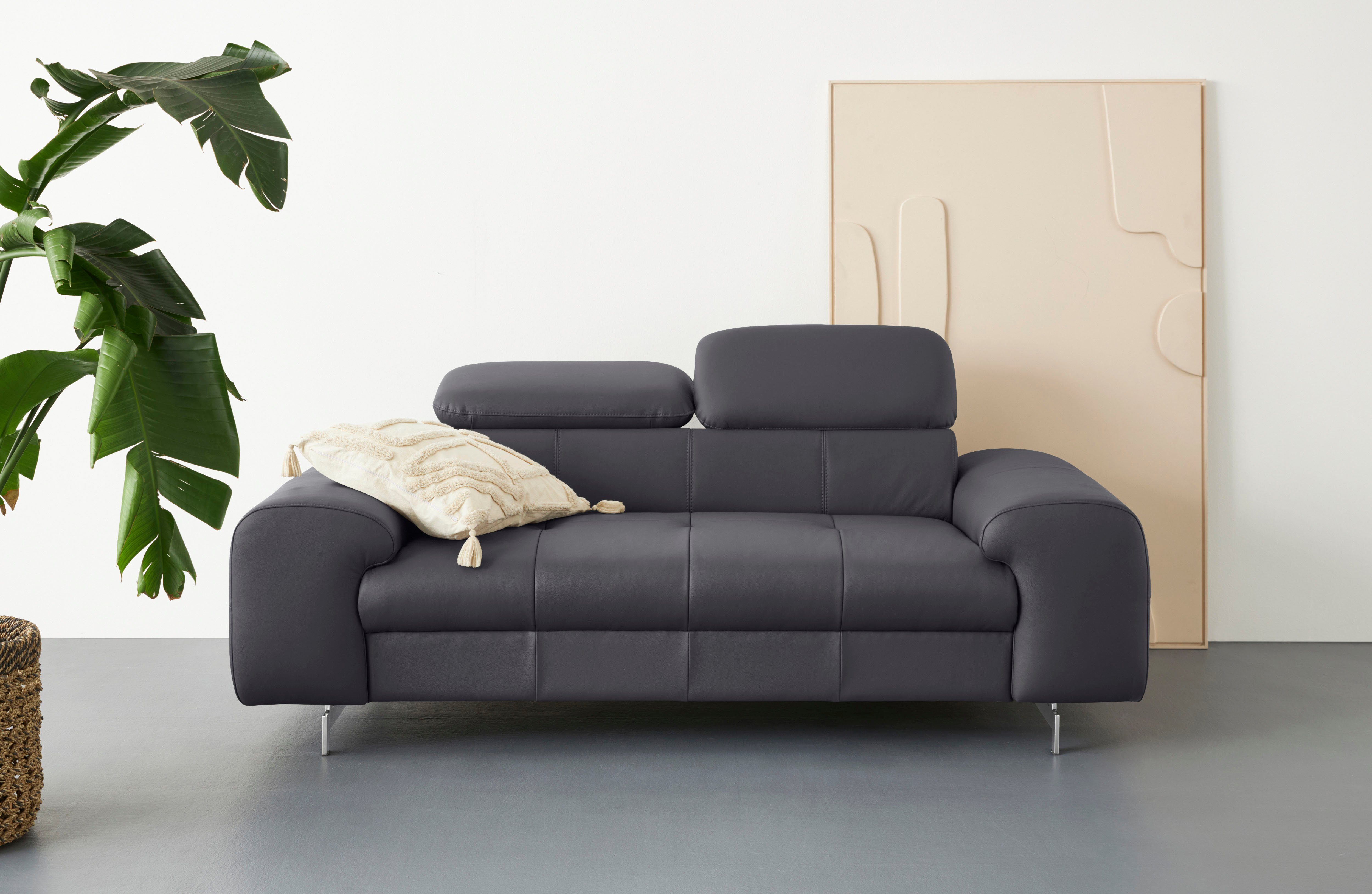 COTTA 2-Sitzer "Chef", Big-Sofa mit Kopfteilverstellung, edle Metallkufen günstig online kaufen