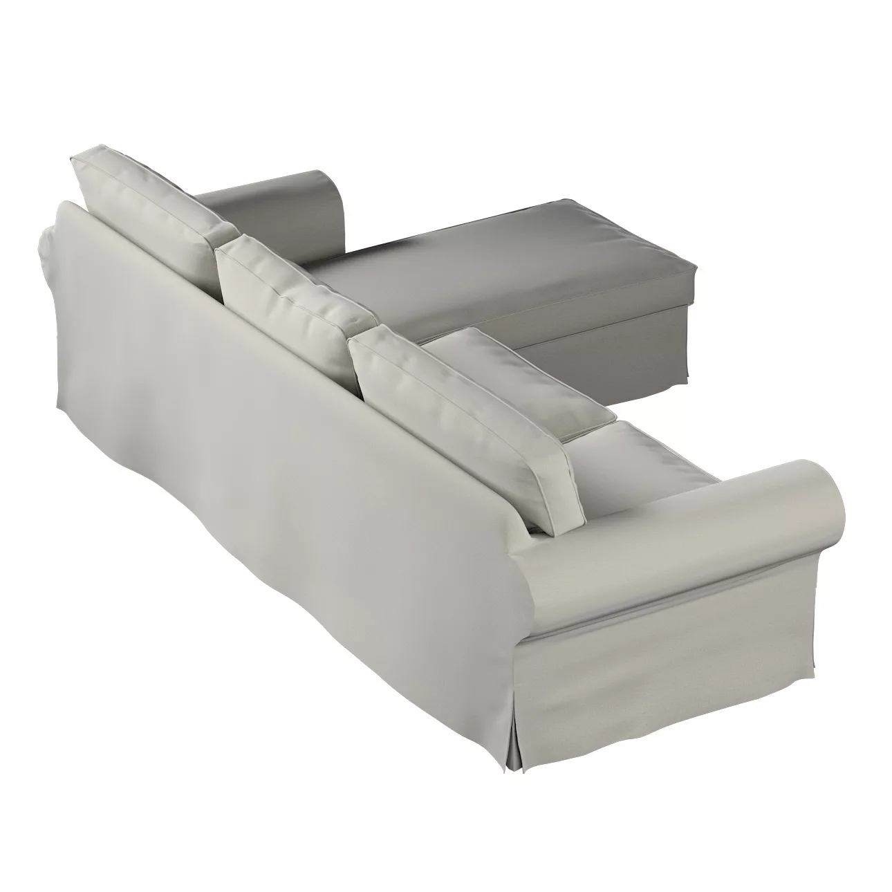 Bezug für Ektorp 2-Sitzer Sofa mit Recamiere, grau, Ektorp 2-Sitzer Sofabez günstig online kaufen