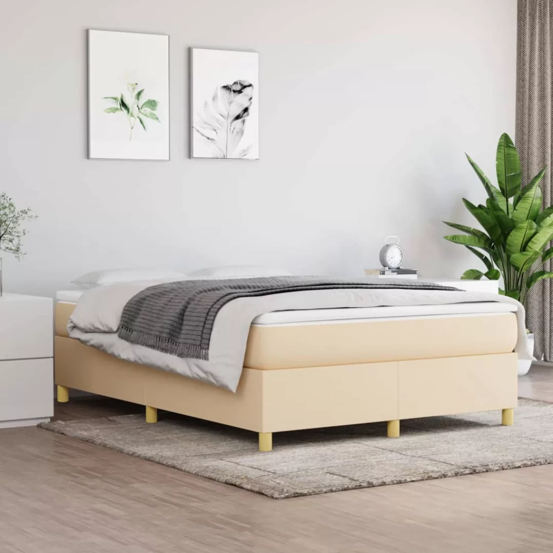 Vidaxl Boxspringbett Creme 140x190 Cm Stoff günstig online kaufen