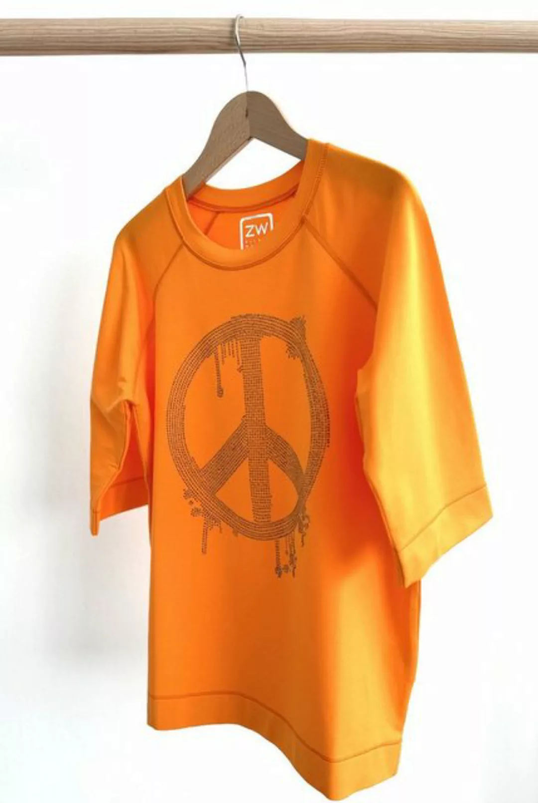 Zuckerwatte Sweatshirt mit PEACE Applikation aus weicher Baumwolle Modal Mi günstig online kaufen