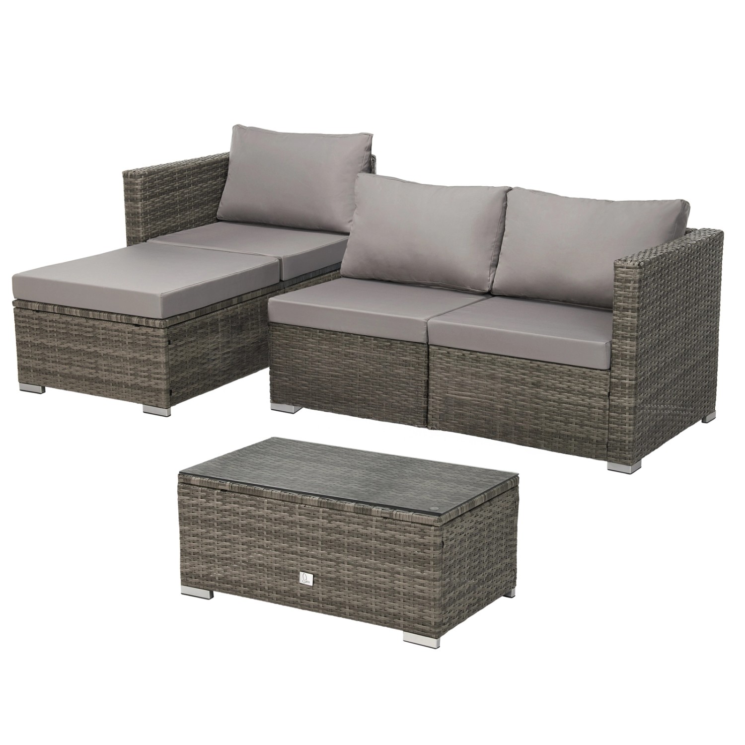 Svita Queens PolyRattan Lounge Sofa Garten Garnitur Lounge Gartenmöbel Ratt günstig online kaufen