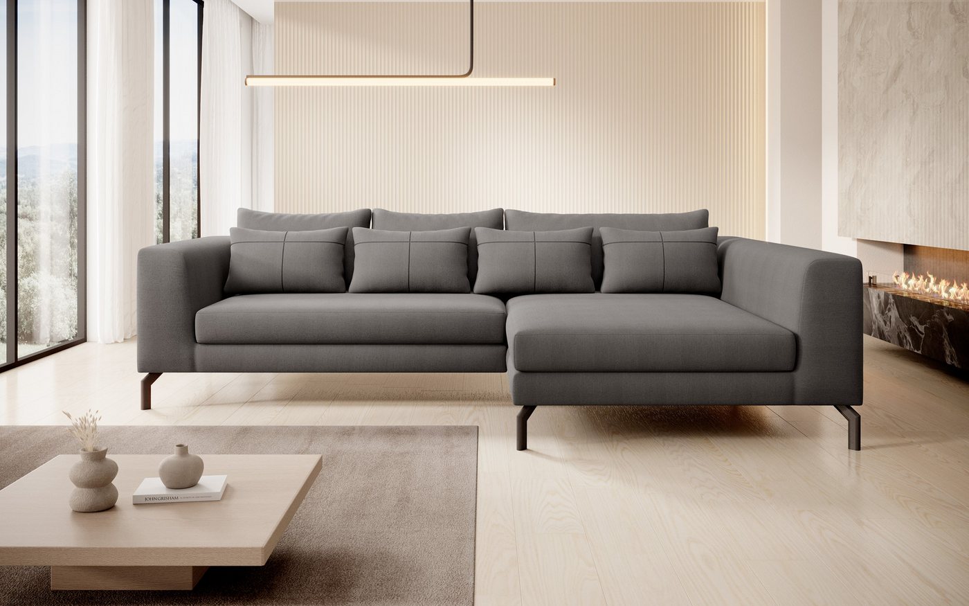 INOSIGN Ecksofa "Cross, modernes Sofa in L-Form, wendbare Zierkissen, Breit günstig online kaufen