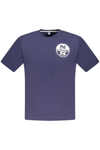 North Sails T-Shirt Blaues Herren T-Shirt mit Rundhals und Druck – günstig online kaufen