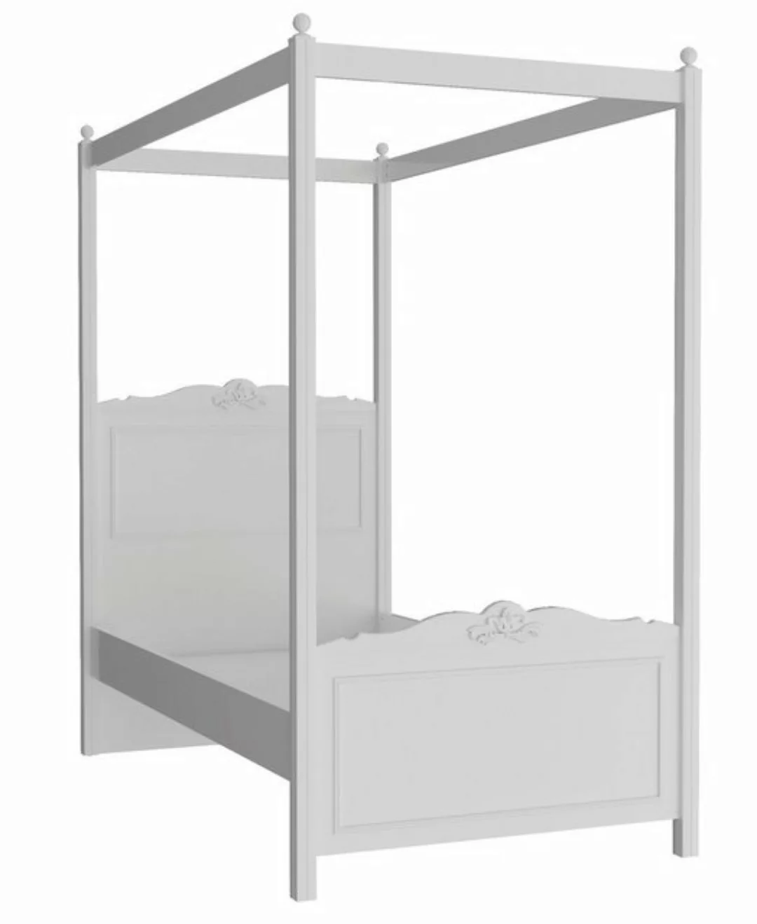 Trebela Himmelbett Trebela Himmelbett Lory 3-teilig Weiß 100x200 cm günstig online kaufen