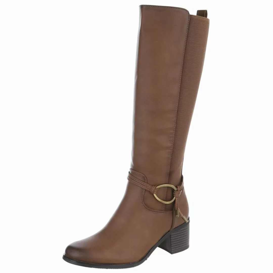 Ital-Design Elegante Damenstiefel mit Blockabsatz und günstig online kaufen