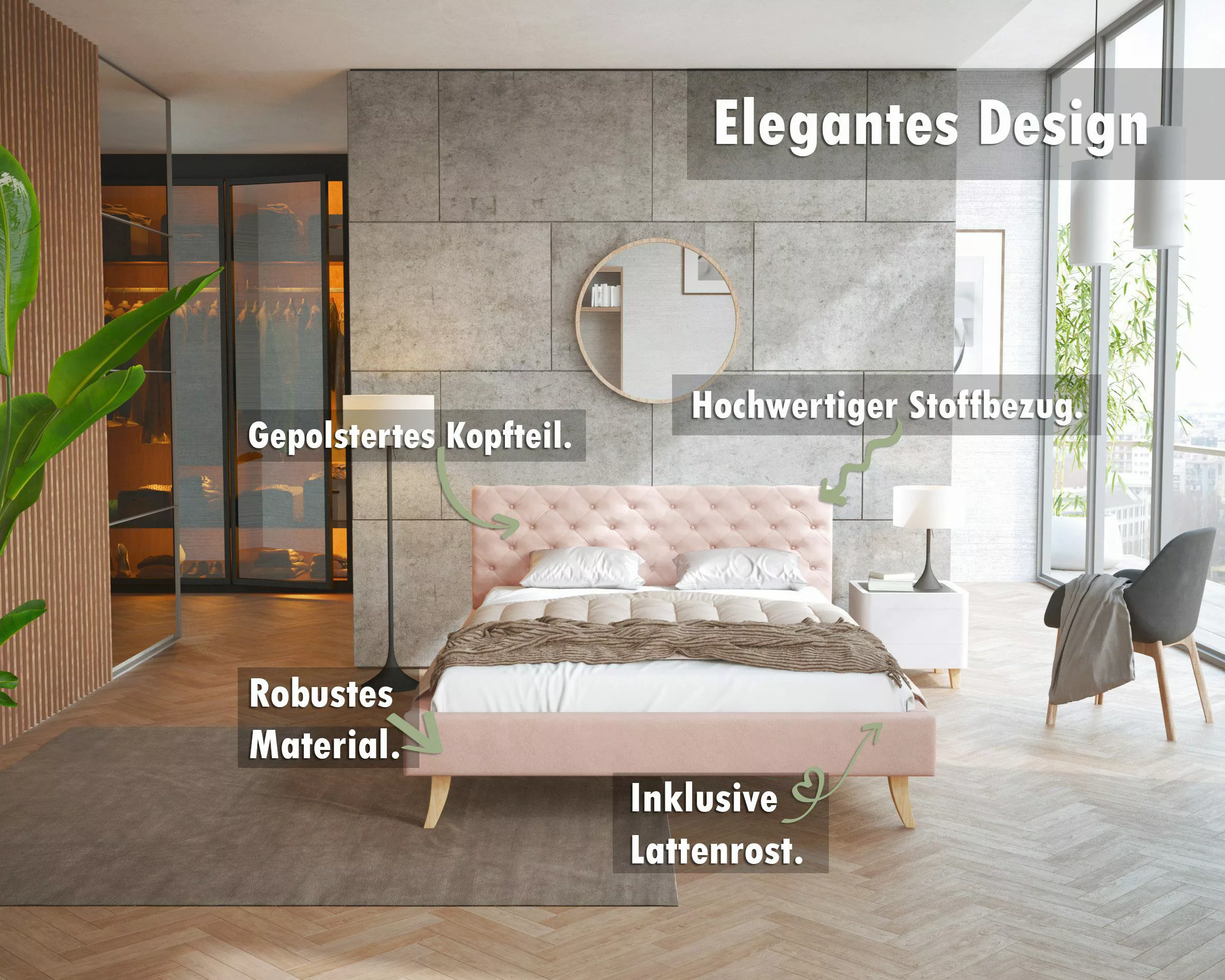 FDM Polsterbett Kalifornia Bettrahmen 120x200, 140x200, günstig online kaufen
