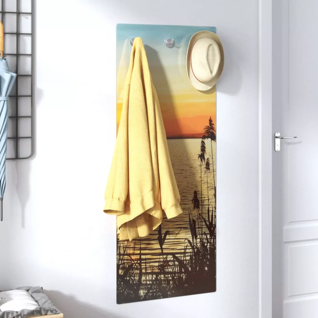 Vidaxl Wandgarderobe 125x50 Cm Hartglas Sonnenuntergang Am See günstig online kaufen