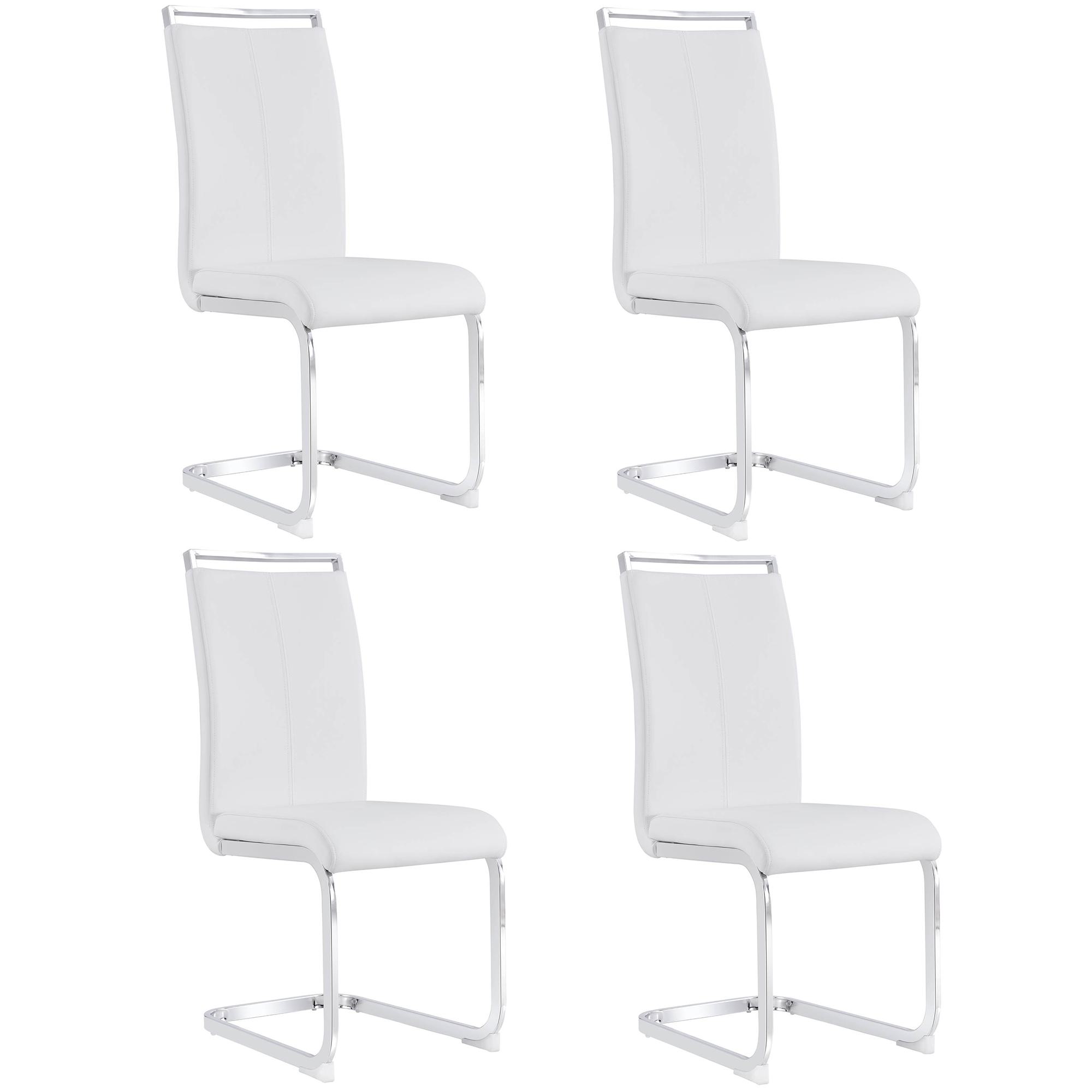 Schwingstühle 4er Set - Weiße Esszimmerstühle 42x54x100cm, Moderne Weiße Me günstig online kaufen