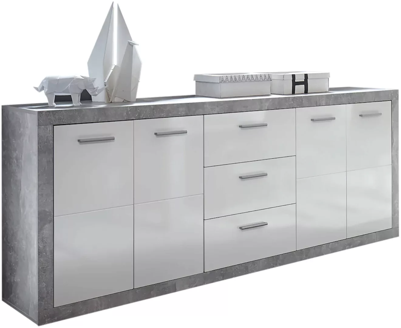 HBZ Sideboard "Stone", (1 St.), weiß Hochglanz, Sideboard mit Schubkästen günstig online kaufen