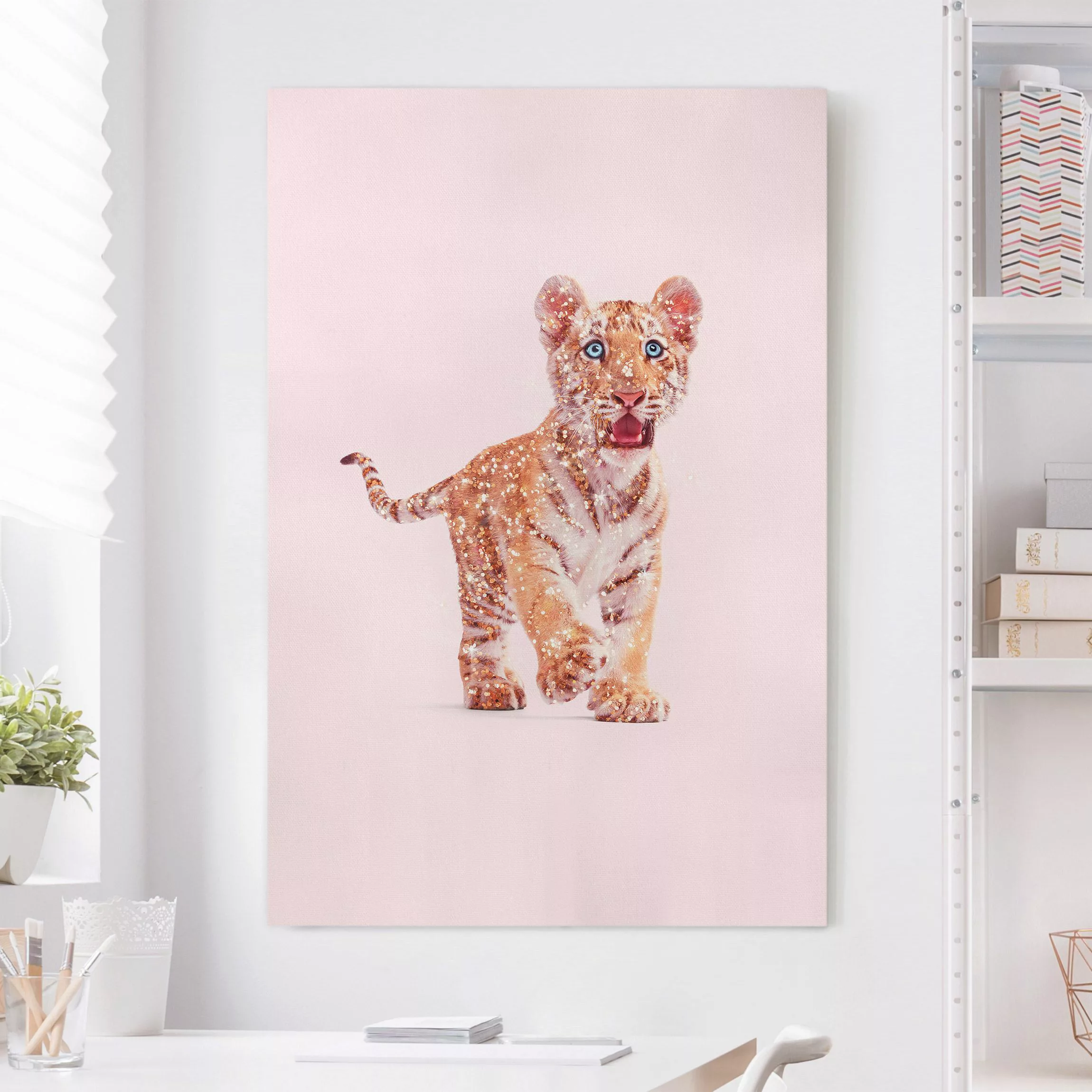 Leinwandbild Tiger mit Glitzer günstig online kaufen