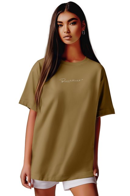 Reichstadt Oversize-Shirt Casual Oversize T-Shirt 23RSW044 Khaki S mit Stit günstig online kaufen