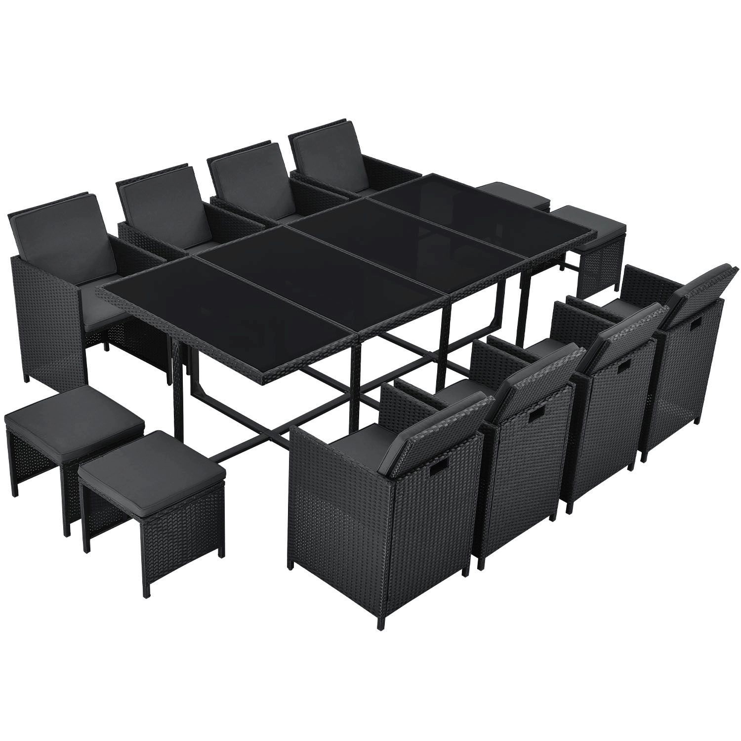 Juskys Garten-Essgruppe Baracoa, (Sitzgruppe), Polyrattan Gartenmöbel günstig online kaufen