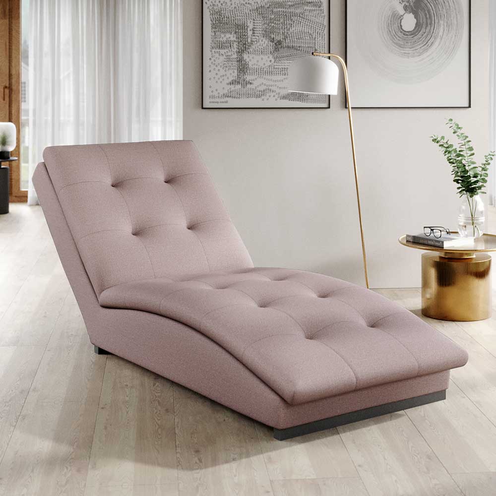 Relaxliege Loungeliege mit Punktsteppungen in Rosa günstig online kaufen