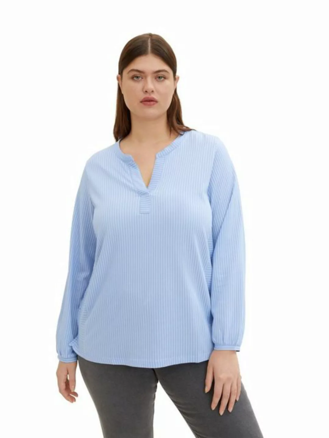 TOM TAILOR Blusenshirt Plus Size Hemd Bluse Gestreift Curvy T-SHIRT STRIPE günstig online kaufen