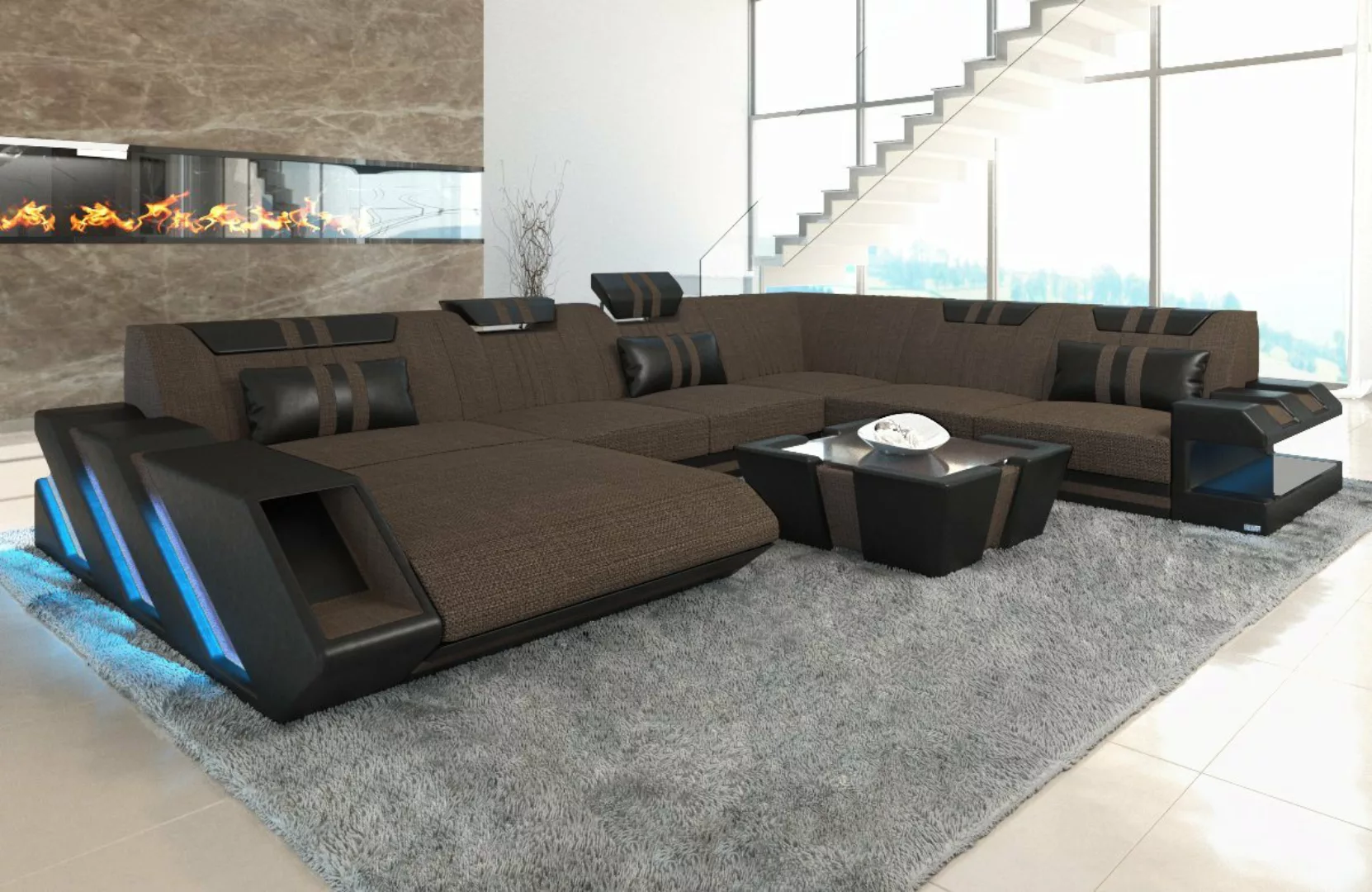 Sofa Dreams Wohnlandschaft Polster Stoffsofa Apollonia XXL Stoff Sofa Couch günstig online kaufen