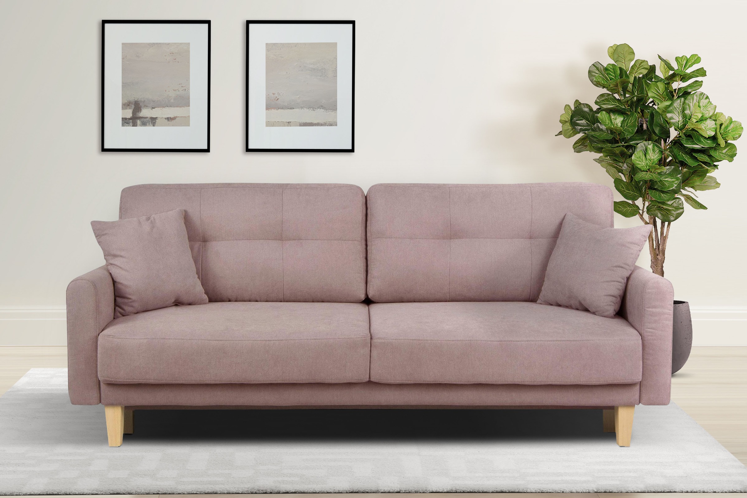 Home affaire 3-Sitzer "TRIPLO optionale Schlafsofa mit Bettkasten, Maße B/T günstig online kaufen