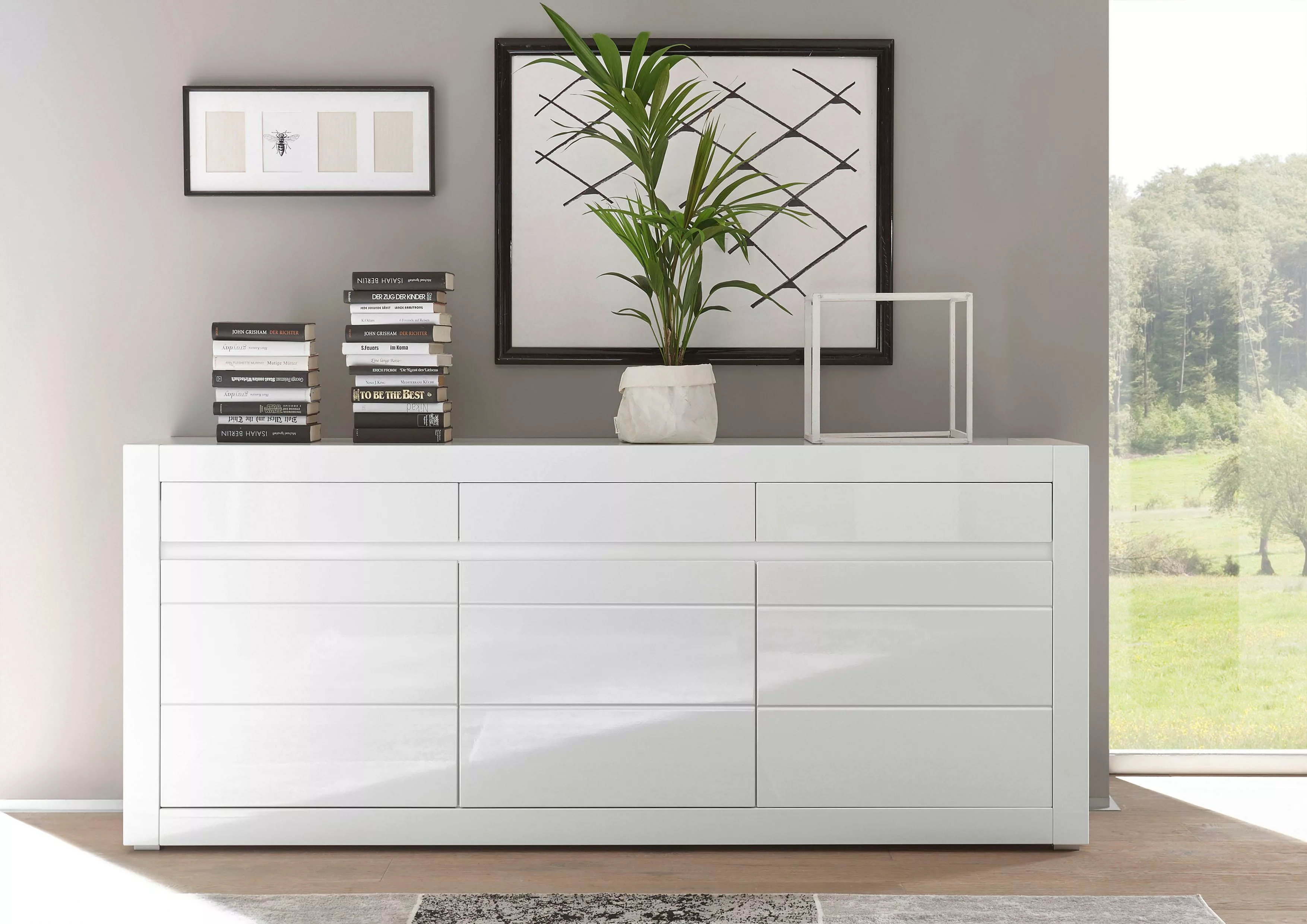 Sideboard  Suavo ¦ weiß ¦ Maße (cm): B: 217 H: 90 T: 42 Kommoden & Sideboar günstig online kaufen