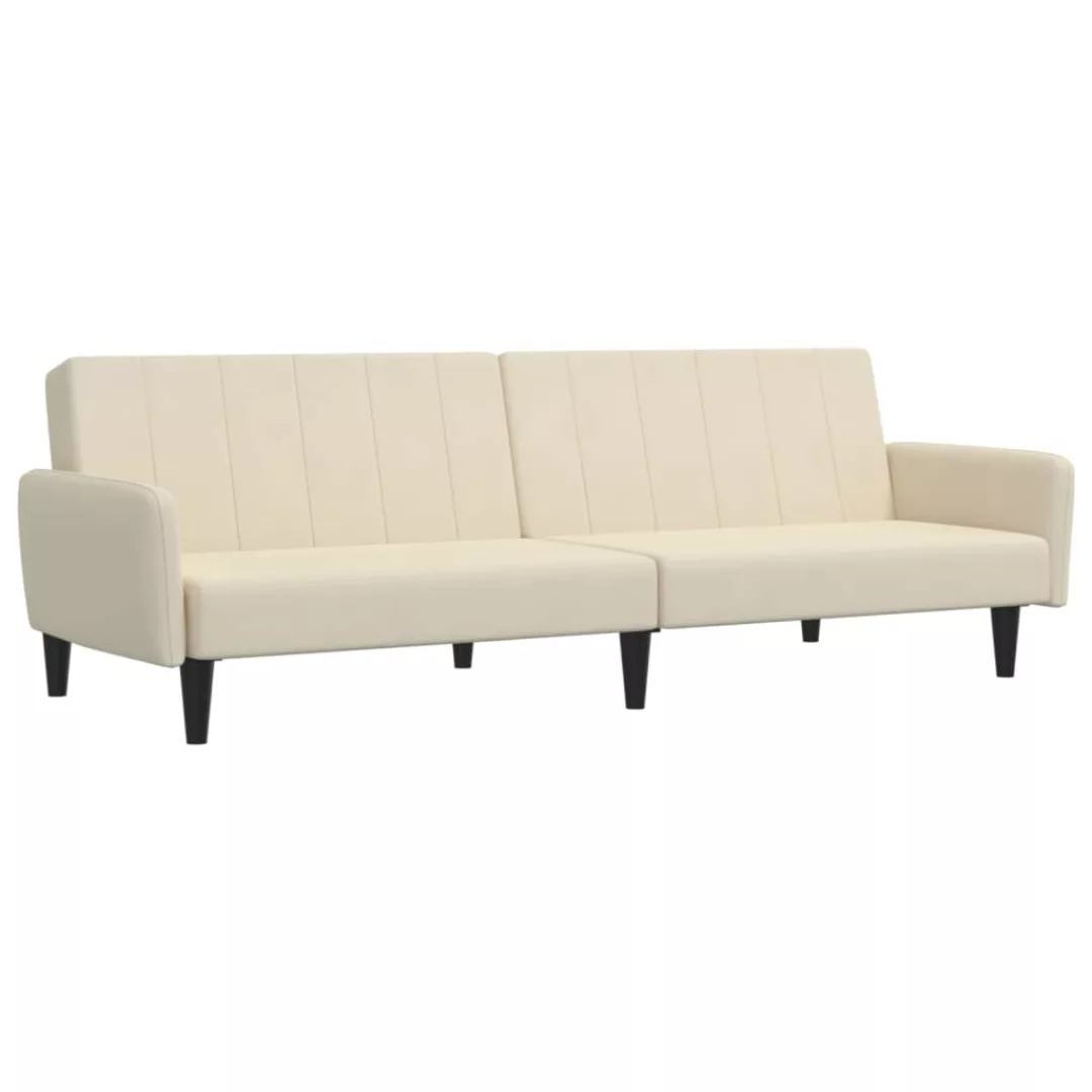 Vidaxl Schlafsofa 2-sitzer Creme Samt günstig online kaufen