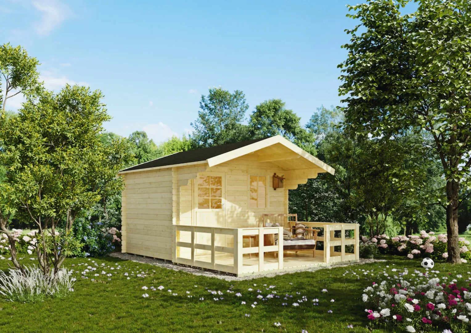 KONIFERA Gartenhaus "Kallenberg 1", (Set), mit Terrasse und Vordach günstig online kaufen