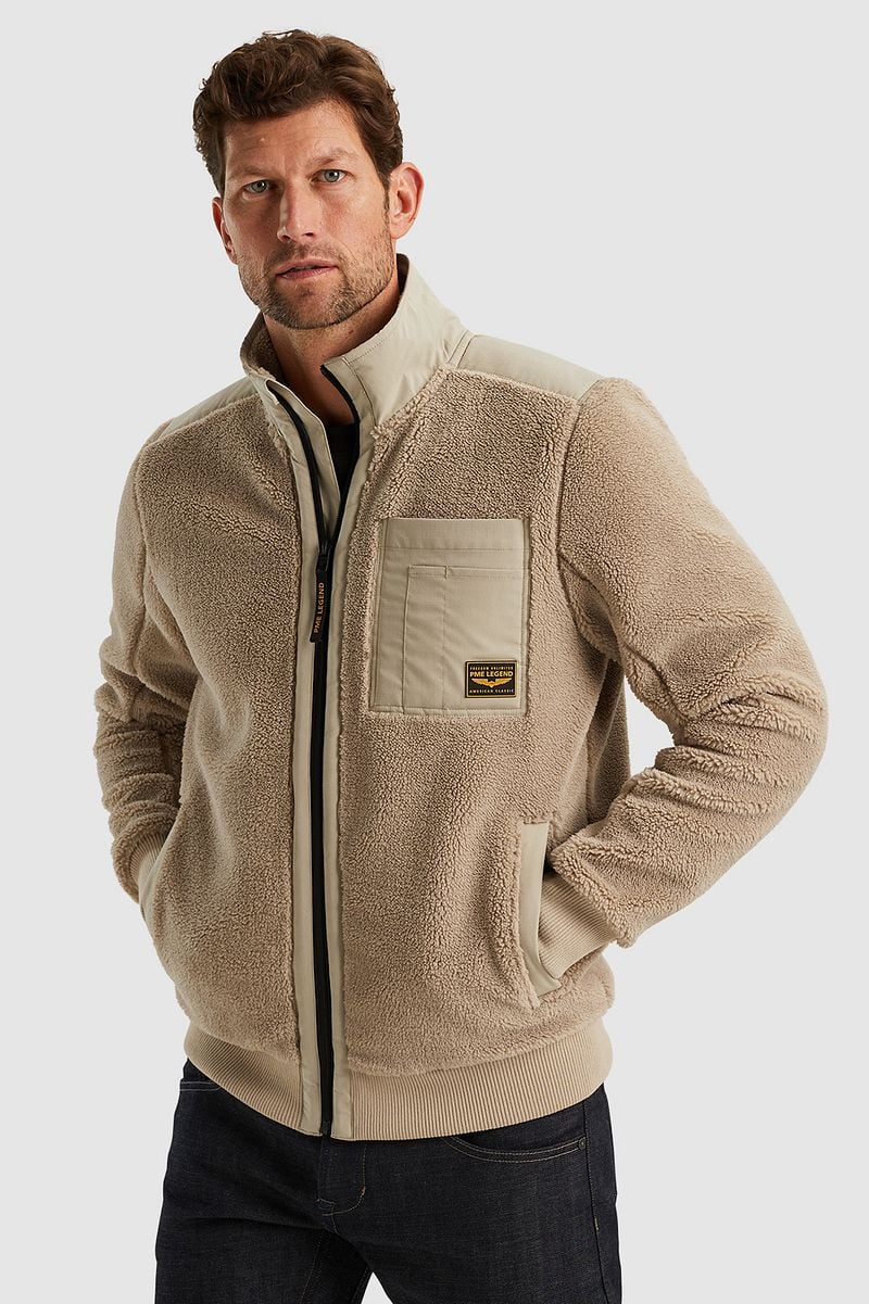 PME Legend Teddy Strickjacke Beige - Größe XL günstig online kaufen