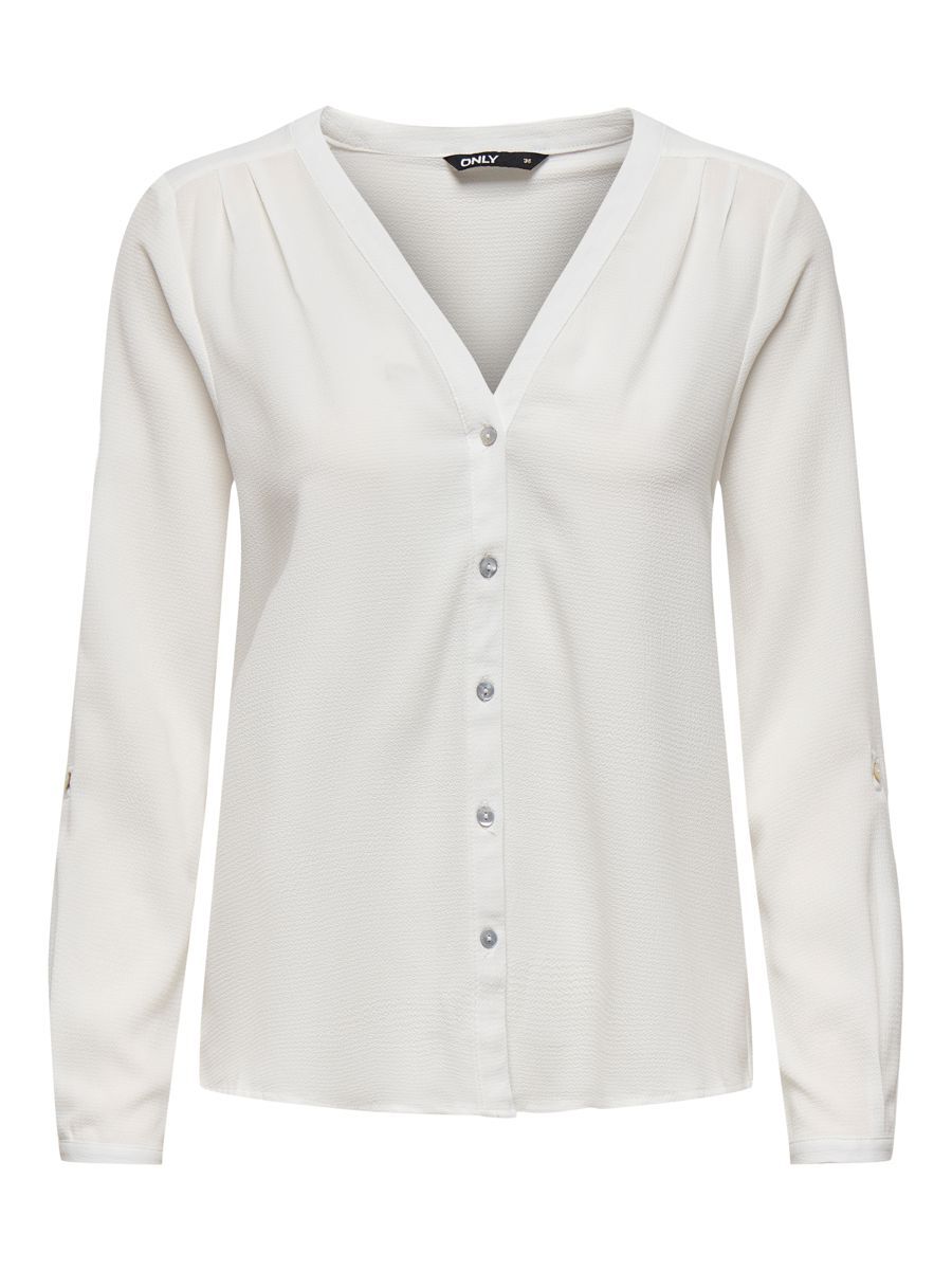 ONLY Petite V-ausschnitt- Hemd Damen White günstig online kaufen