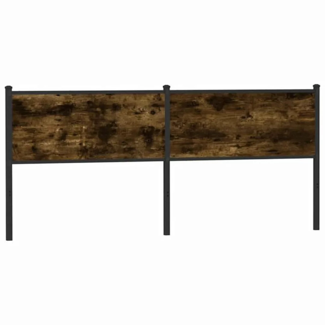 vidaXL Bett, Kopfteil Räuchereiche 190 cm Holzwerkstoff und Stahl günstig online kaufen