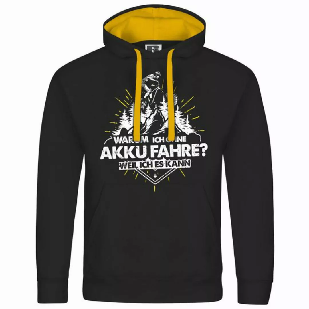 deinshirt Kapuzenpullover Herren Kapuzenpullover Warum ich ohne Akku fahre günstig online kaufen