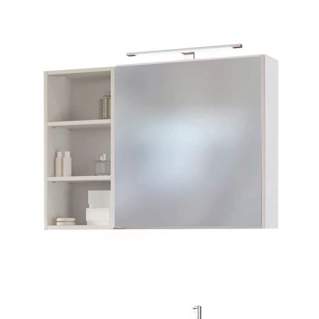 Spiegelschrank und Waschtischkommode in Weiß und Wildeiche Dekor Regal (dre günstig online kaufen