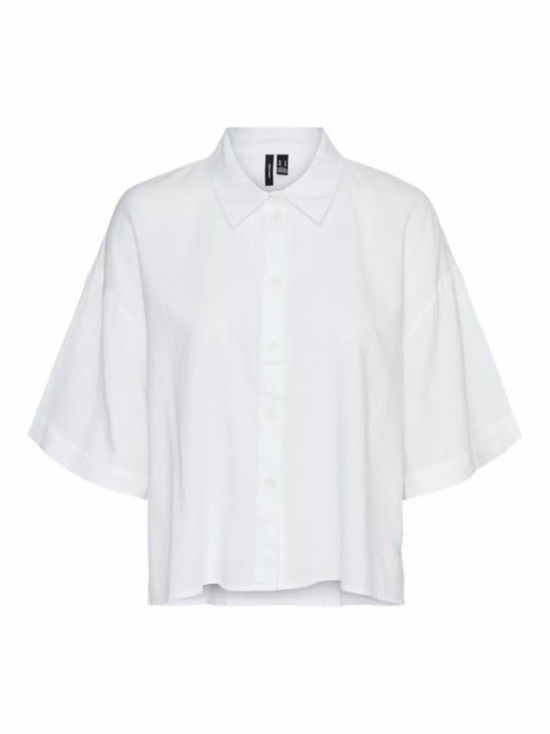 Vero Moda Blusenshirt Hemd mit lockerem Schnitt Bluse Halbarm 7440 in Weiß günstig online kaufen