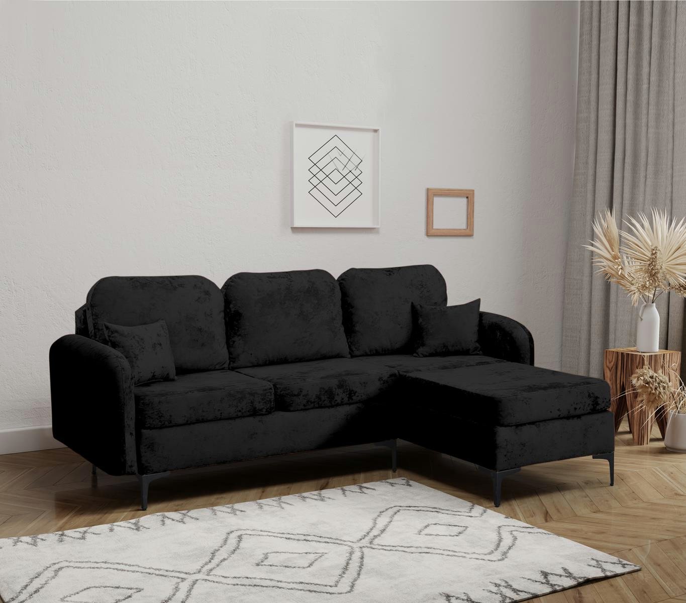 Compleo Ecksofa mit Schlaffunktion BELLA, Hohe Metallfüße, Bequem und moder günstig online kaufen