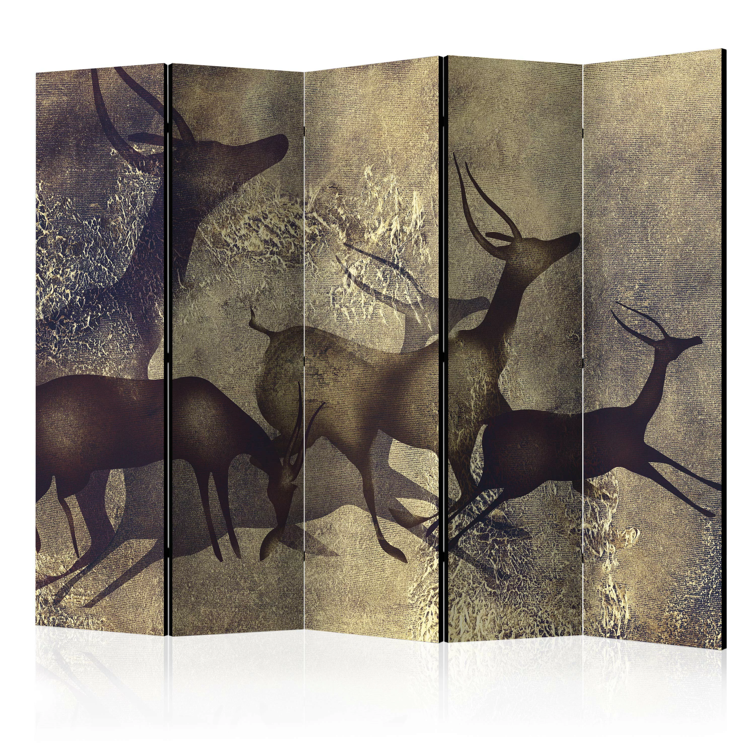 5-teiliges Paravent - Antelopes Ii [room Dividers] günstig online kaufen