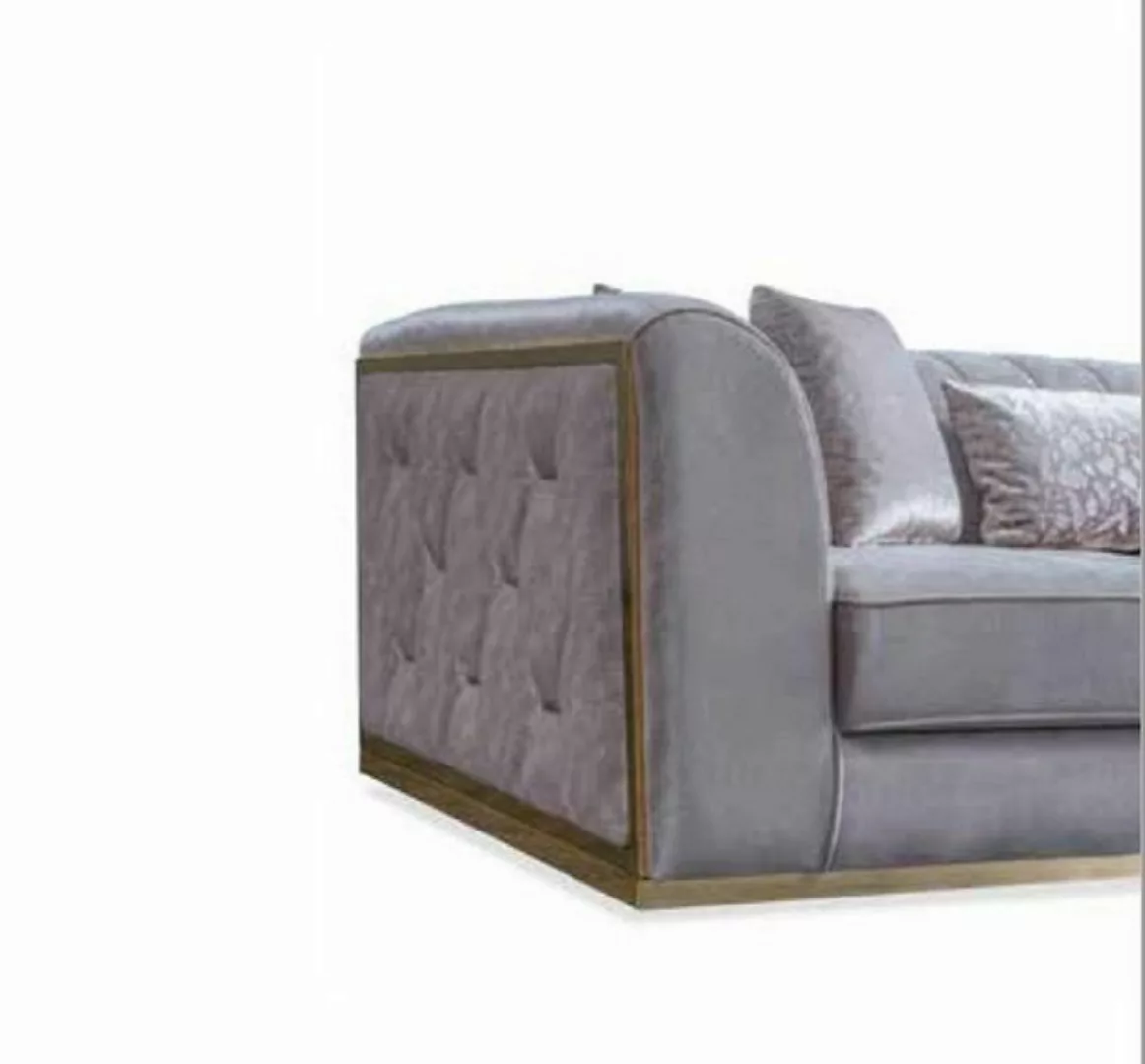 JVmoebel 3-Sitzer Graues Luxus Sofa Moderner Dreisitzer Textilmöbel Wohnzim günstig online kaufen
