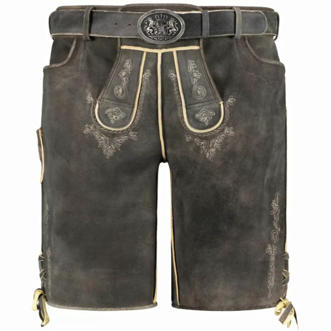 Pfundskerl Kurze Lederhose aus Hirschvelours günstig online kaufen