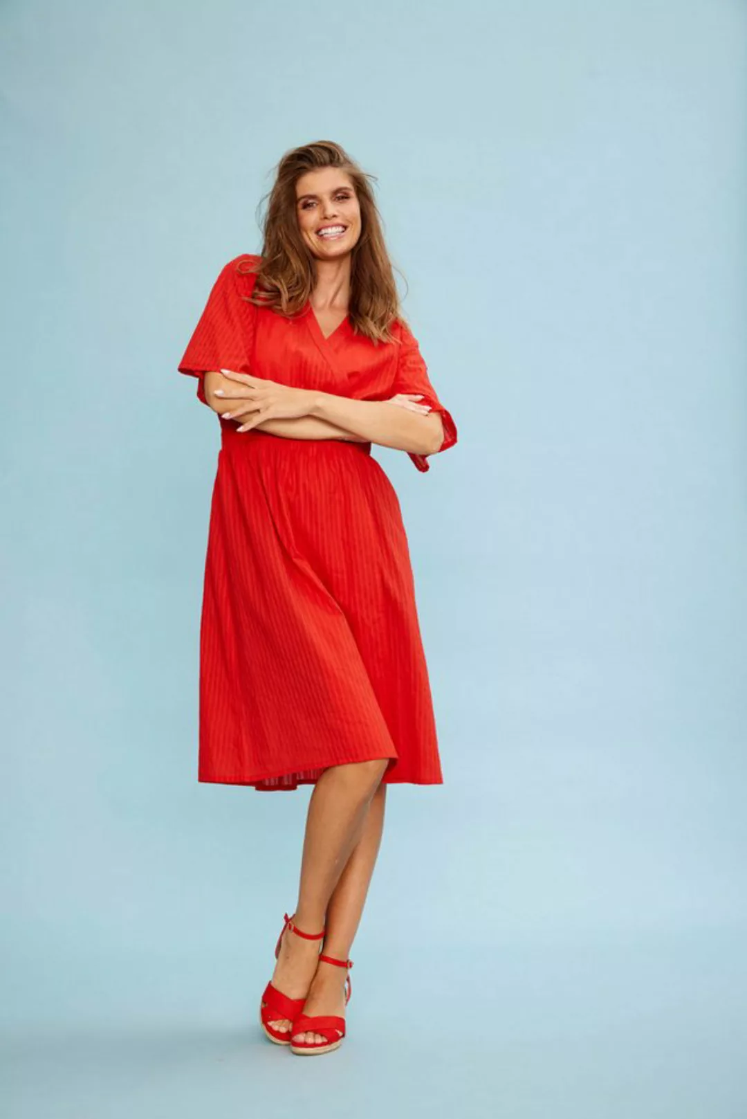 ZE-ZE Nordic Blusenkleid Blusenkleid Faisa red günstig online kaufen