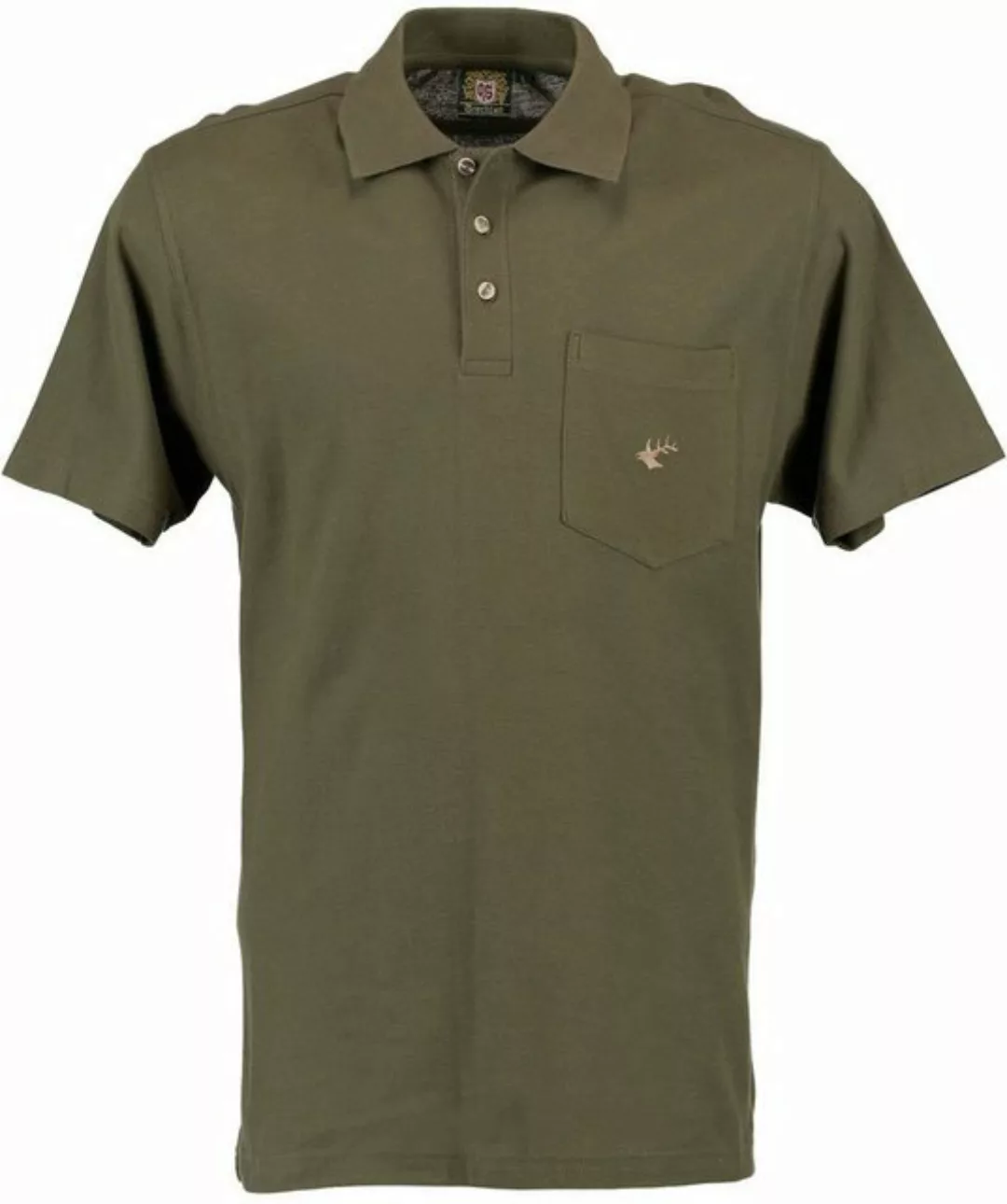 orbis Poloshirt Polo-Shirt "Hirsch" T-Shirt Oliv/grün Brusttasche von Oefel günstig online kaufen