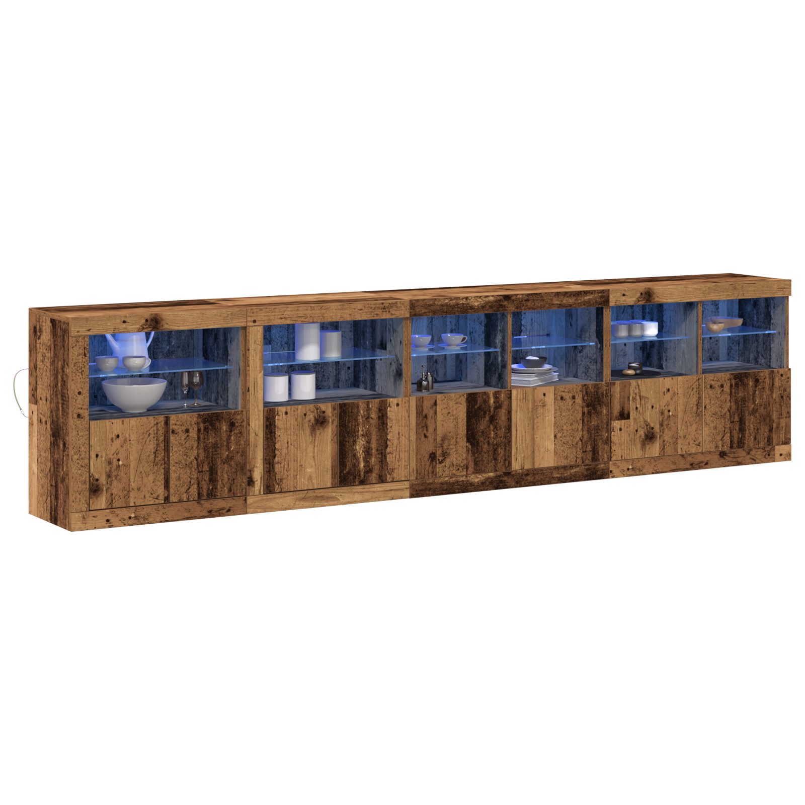 vidaXL Sideboard Sideboard mit LED-Leuchten Altholz günstig online kaufen