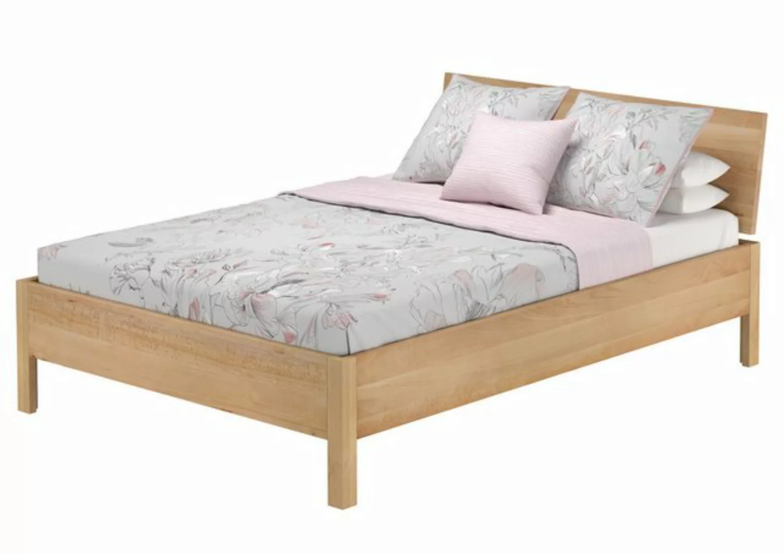 ERST-HOLZ Bett Doppelbett metallfrei 140x200 massives Buchenholz, Buchegeöl günstig online kaufen