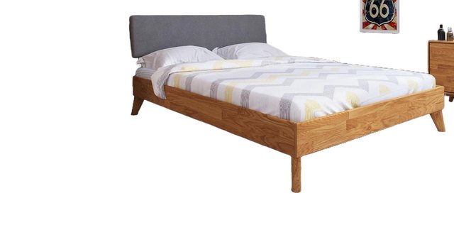 Natur24 Einzelbett Bett Gerg 4 Sonderlänge 160x220 Wildeiche Polsterkopftei günstig online kaufen