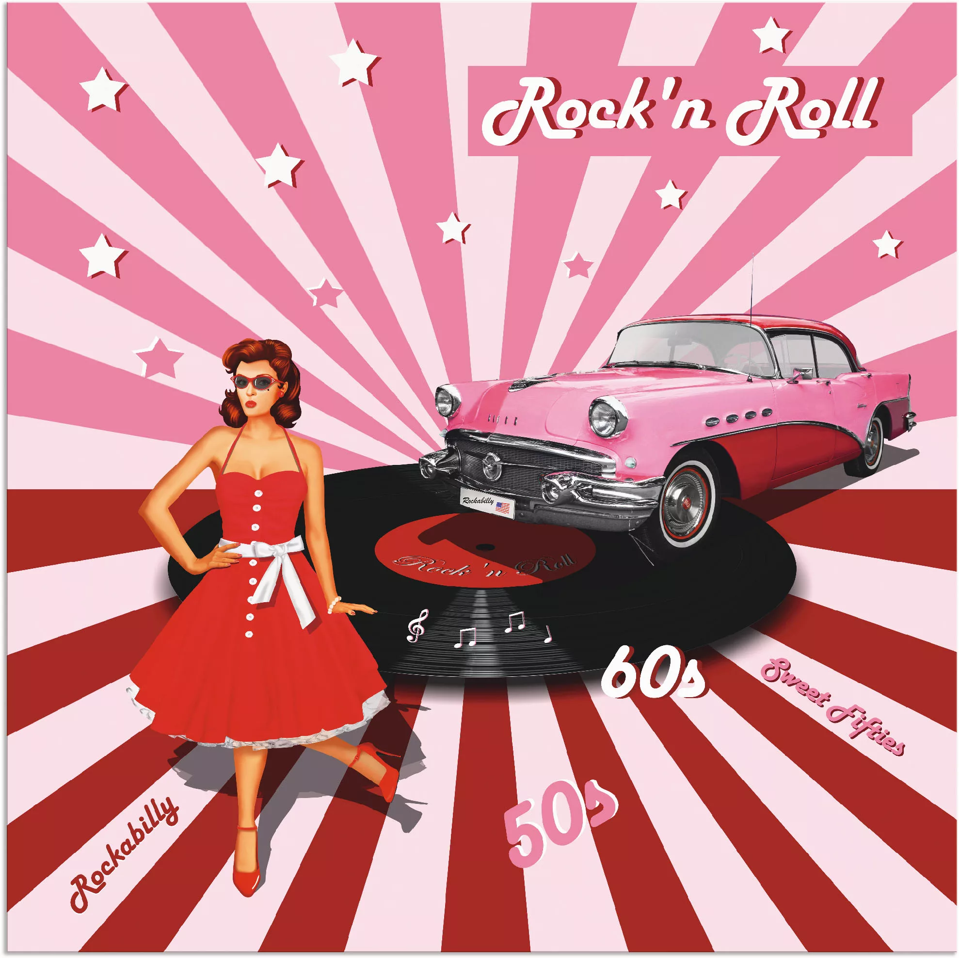 Artland Wandbild »Rock'n Roll die 50er Jahre«, Auto, (1 St.) günstig online kaufen