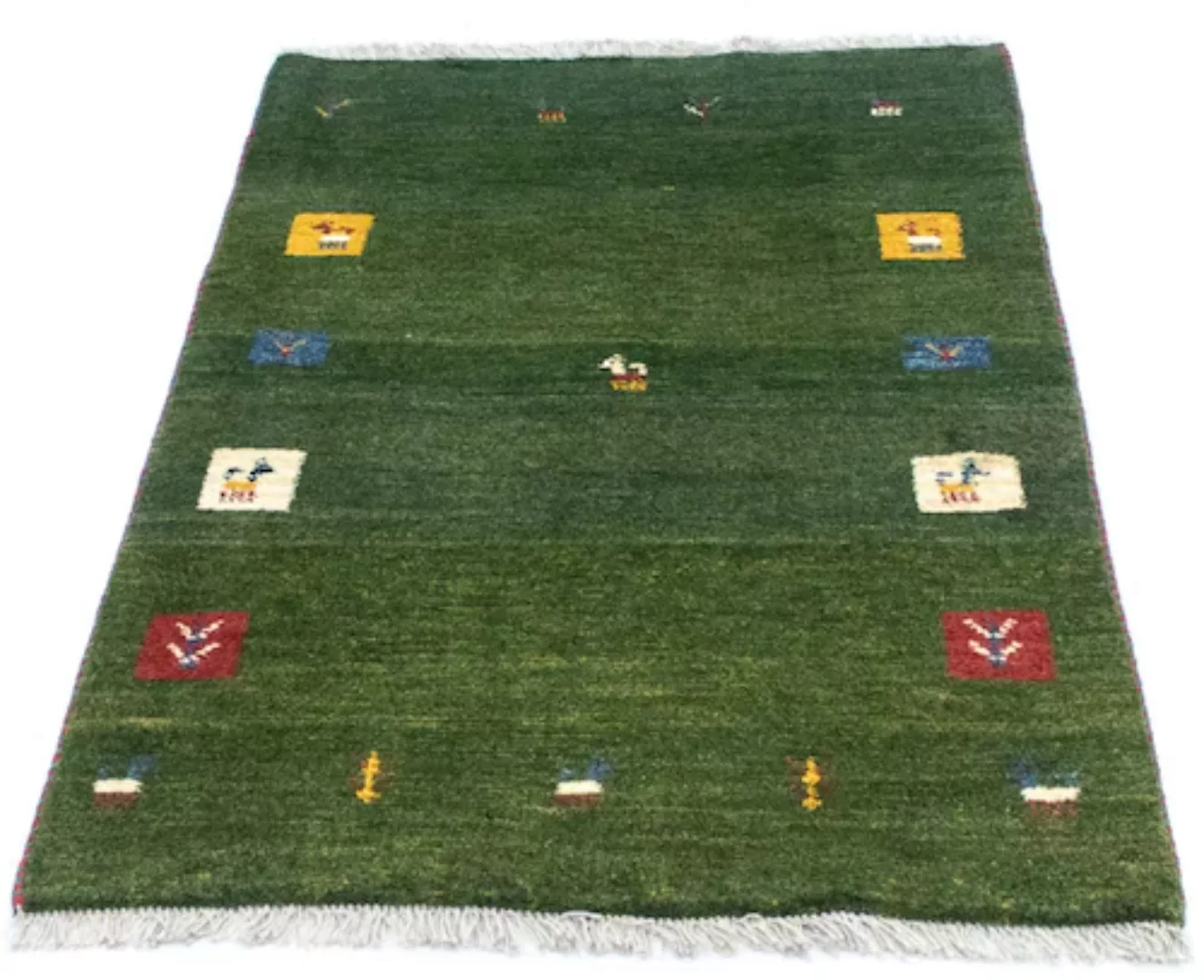 morgenland Wollteppich »Gabbeh Teppich handgeknüpft grün«, rechteckig günstig online kaufen