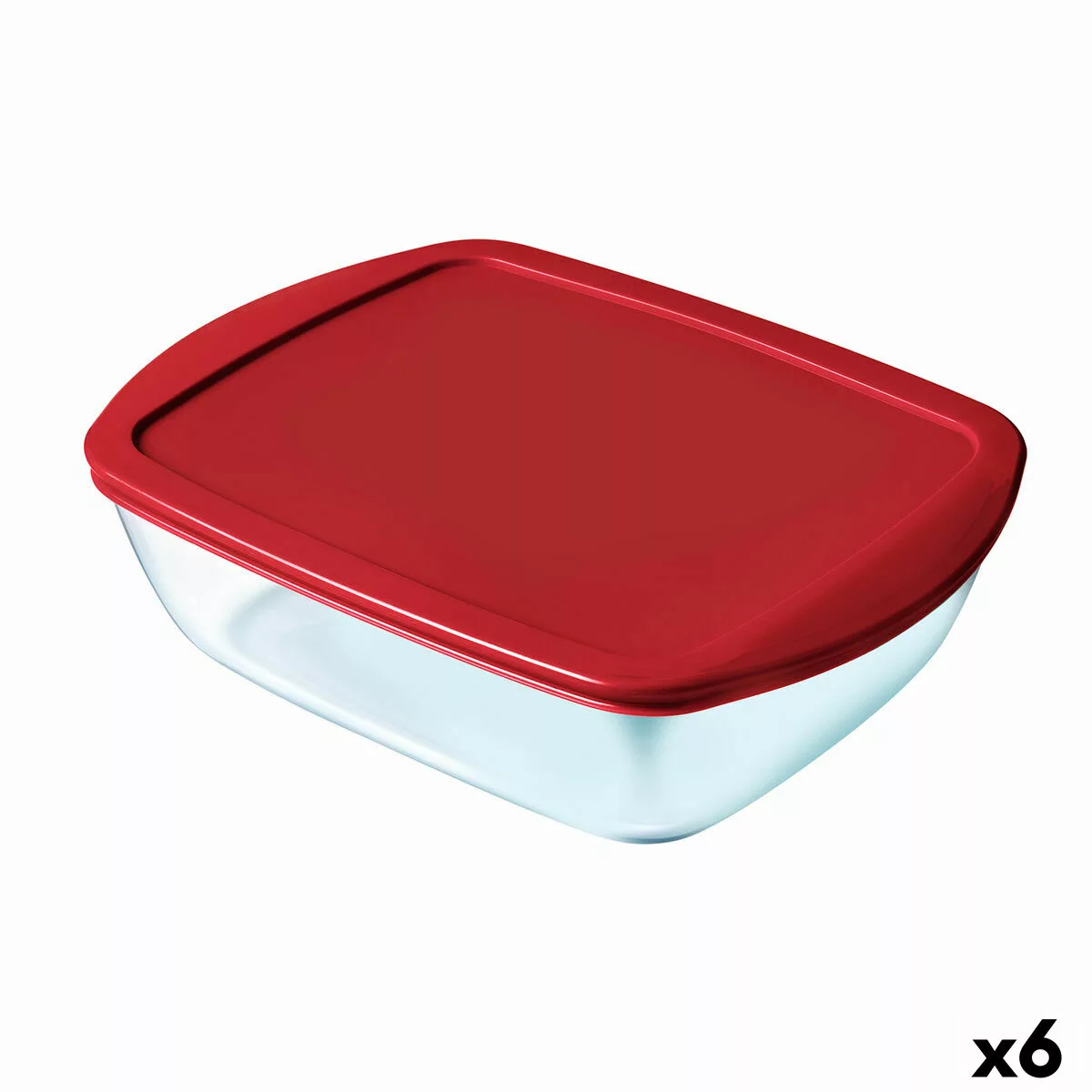 Rechteckige Lunchbox Mit Deckel Pyrex Cook & Store Rechteckig 1 L Rot Glas günstig online kaufen