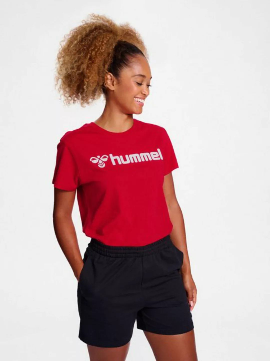 hummel T-Shirt T-Shirt Regular Fit Stretch Rundhalsausschnitt Logo 7929 in günstig online kaufen