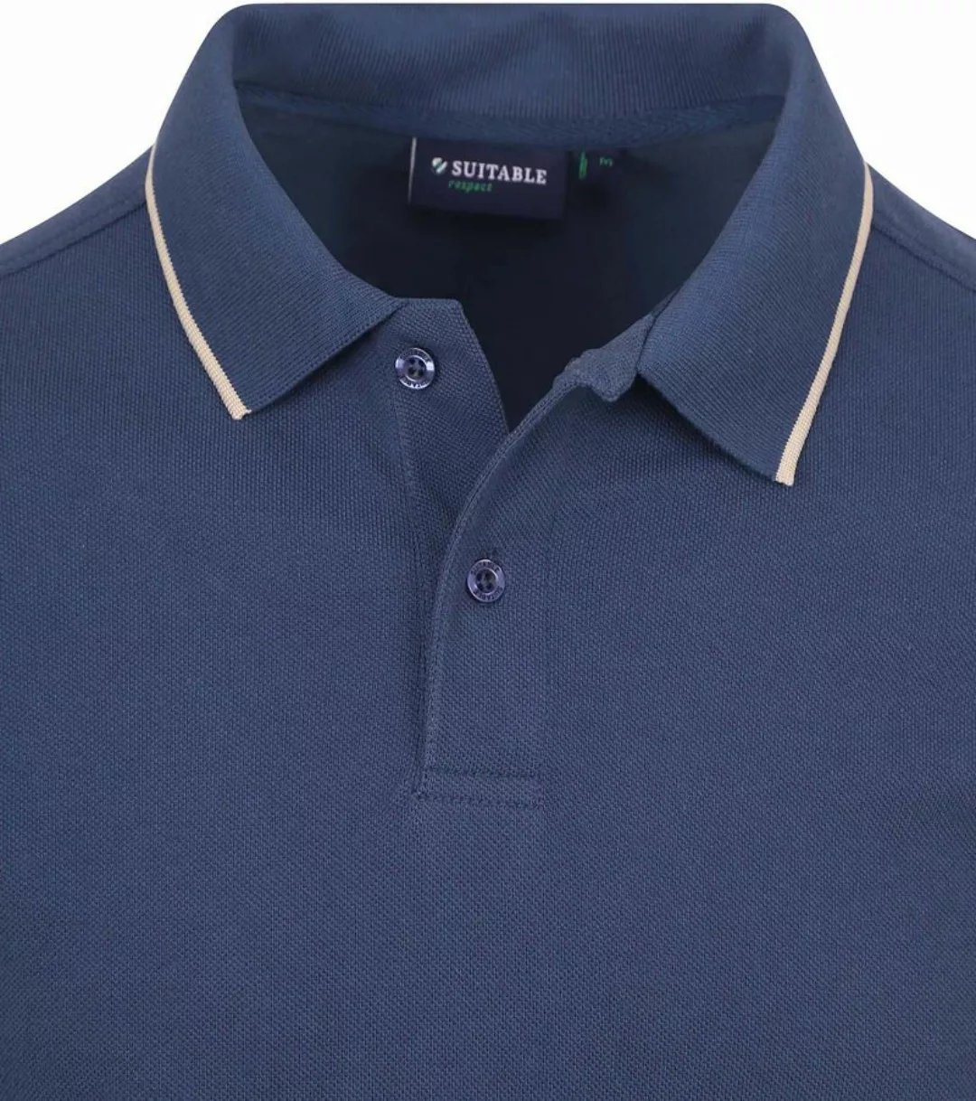 Suitable Respect Poloshirt Tip Ferry Denim Blau - Größe L günstig online kaufen