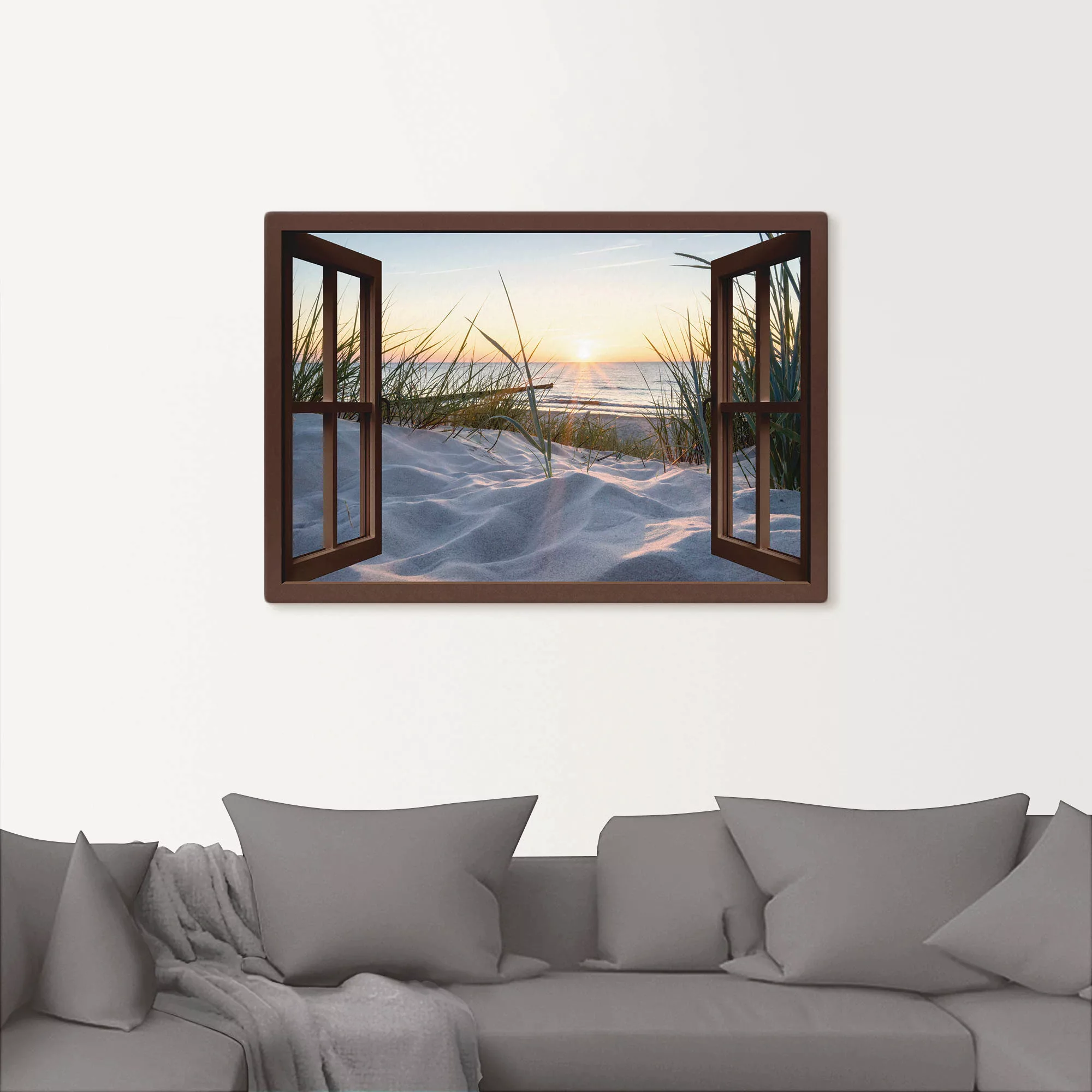 Artland Wandbild "Ostseestrand durchs Fenster", Meer Bilder, (1 St.), als A günstig online kaufen