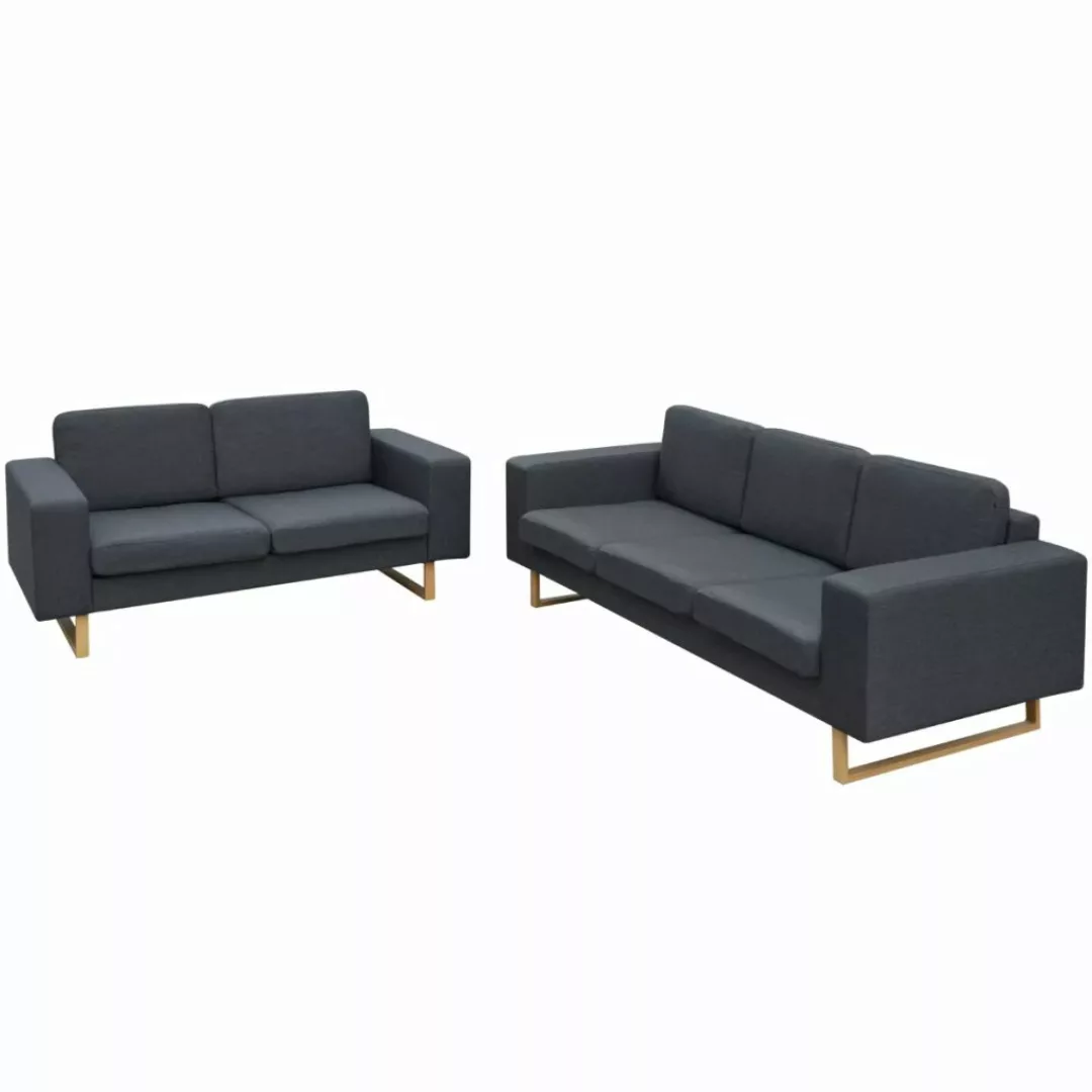 2-sitzer Und 3-sitzer Sofa Set Dunkelgrau günstig online kaufen